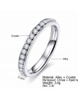 Vienkim srebrny kolor tytanowa stal nierdzewna minimalistyczny pierścień kobiet CZ austriackie kryształy pierścienie dla kobiet 