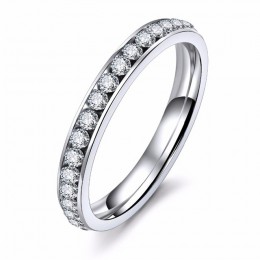 Vienkim srebrny kolor tytanowa stal nierdzewna minimalistyczny pierścień kobiet CZ austriackie kryształy pierścienie dla kobiet 