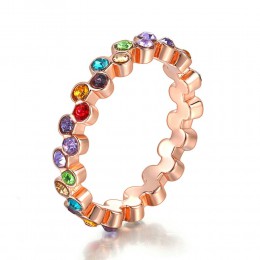 Dan Element najwyższej jakości kolorowe kryształ z austriackiej w stylu Vintage pierścionki dla kobiet prezent na rocznicę anty 