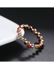 Dan Element najwyższej jakości kolorowe kryształ z austriackiej w stylu Vintage pierścionki dla kobiet prezent na rocznicę anty 