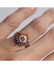 SHUANGR 3 sztuk zestaw pierścień w stylu Vintage korona pierścień czeski pierścień ustaw stos moda kobiety biżuteria Boho elegan