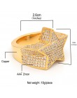 UWIN pięcioramienna gwiazda CZ pierścionki dmuchany morskich Micro betonowa pełna Bling Iced Out Cubic cyrkon luksusowe mody Hip