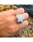 UWIN pięcioramienna gwiazda CZ pierścionki dmuchany morskich Micro betonowa pełna Bling Iced Out Cubic cyrkon luksusowe mody Hip