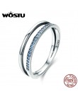 WOSTU czarny & biały-Black & White podwójne warstwy pierścienie nowy mody 100% 925 Sterling srebrny palec pierścień dla kobiet l