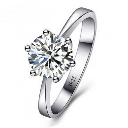 JEXXI romantyczny klasyczny okrągła cyrkonia 925 Sterling Silver Finger pierścienie dla kobiet biżuteria ślubna Hot wzór sprzeda
