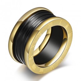 Dwa kolory w stylu Vintage Retro antyczne pierścienie ze stali nierdzewnej dla kobiet mężczyzn biżuteria obrączki ślubne