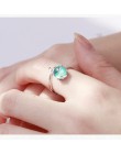 925 Sterling Silver niebieski kryształ syrenka bańki otwarte pierścienie dla kobiet prezent na ślub/urodziny kreatywnych moda bi