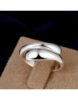 Srebrny kolor podwójne okrągłe głowy Waterdrop regulowany rozmiar pierścień nowa moda Wome biżuteria unikalny prezent na rocznic