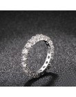 Luksusowa marka biżuteria srebrny kolor wkładka cyrkonia unikalny kształt pierścionek dla kobiet ślub zaręczyny prezent Drop Shi