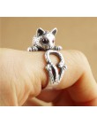 Nowa moda zwierząt pierścień cynku Hippie w stylu Vintage Anel Punk koteczek ślub pierścień Boho Chic Retro kot pierścienie dla 
