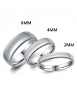 2mm/4mm/6mm polerowany srebrny tytanowy pierścień kobiety gładkie Wedding Band minimalizm proste pierścienie układania, żeński, 