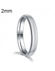 2mm/4mm/6mm polerowany srebrny tytanowy pierścień kobiety gładkie Wedding Band minimalizm proste pierścienie układania, żeński, 