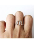 Srebrny złoty kolor niestandardowy list pierścienie dla kobiet Lover C E H K L M R Y słowo nazwa palec pierścień nowa moda biżut