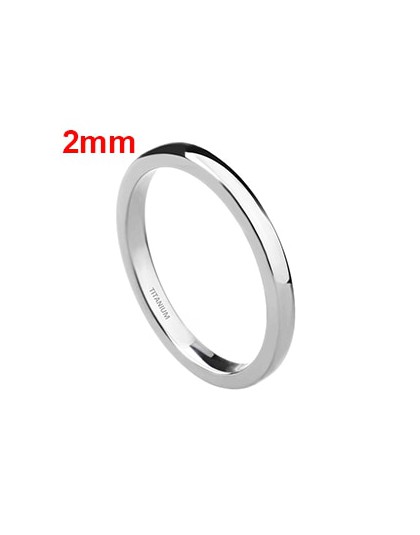 2mm/4mm/6mm polerowany srebrny tytanowy pierścień kobiety gładkie Wedding Band minimalizm proste pierścienie układania, żeński, 