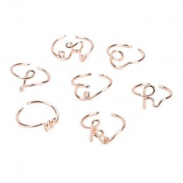 Srebrny złoty kolor niestandardowy list pierścienie dla kobiet Lover C E H K L M R Y słowo nazwa palec pierścień nowa moda biżut