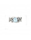 Moda srebrny kolor kryształ sztuczne kwiaty liść projekt pierścienie dla kobiet Femme pierścień klasyczna wyrazista biżuteria ko