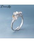 2017 New Arrivals czysta 925 Sterling Silver wesoły kwiat pierścienie dla kobiet regulowany rozmiar pierścień moda srebro biżute
