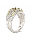 Złoty/srebrny luksusowe nieskończoność pierścień wieczność cyrkon kryształ pierścień Charms skręcanie niekończące się pierścień 