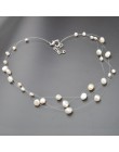 ASHIQI wielowarstwowe białe naturalny barokowy Pearl Choker naszyjnik dla kobiet prosty styl ręcznie DIY Wedding Party biżuteria