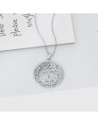 W stylu Vintage 925 Sterling Silver drzewa życia okrągły wisiorek naszyjnik kobiety biżuteria srebrna prezent urodzinowy dla bab