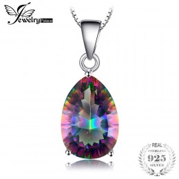 JewelryPalace 4ct prawdziwej Multicolor Rainbow ogień Mystic Topaz wisiorek gruszka czysta 925 srebro Brand New bez łańcucha