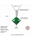 CZCITY Charm naszyjnik łańcuch szmaragdowo zielony cyrkonia popularny biżuteria 925 Sterling srebrny wisiorek naszyjnik dla kobi