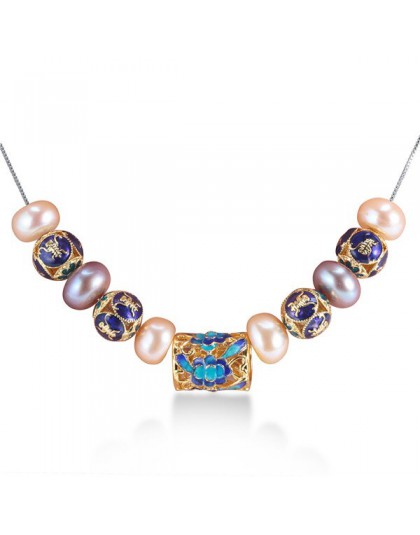 Europejski styl naturalny naszyjnik z pereł dla kobiet AAAA wysokiej jakości perła biżuteria nowe niebieskie akcesoria z 45 cm s