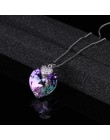 Swarovski naszyjnik dla kobiet w kształcie serca w kształcie serca ametyst kryształ wisiorek naszyjnik Fine Jewelry naszyjnik ch