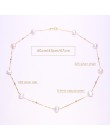DAIMI srebrny naszyjnik 925 Sterling srebro prosty łańcuch pływająca perła naszyjnik z amuletem ślub wydarzenie Choker naszyjnik