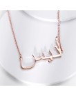 Arabski naszyjnik z tabliczki znamionowej 925 Sterling Silver Choker różowe złoto spersonalizowane nazwa wisiorek naszyjnik ślub