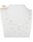 ASHIQI naturalne słodkowodne perła baroku naszyjnik z pereł kobiet 4-8mm 5 wiersze Bohemia Handmade biżuteria moda