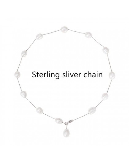 [Nimfa] 925 sterling silver biżuteria biżuteria – naturalne perły biały barokowy pearl biżuteria naszyjnik wisiorek dla kobiet x