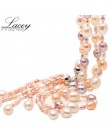 Moda długie wielowarstwowe Pearl naszyjnik z pereł słodkowodnych pomponem Mix kolor naszyjnik z pereł biżuteria dla kobiet
