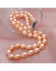 ASHIQI naturalna perła słodkowodna naszyjnik dla kobiet 7-8mm biały wysokiej jakości AAAA hodowane Rice Pearl biżuteria pozłacan
