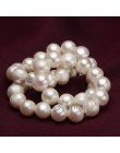 Prawdziwa perła słodkowodna naszyjniki kobiety ślub, biały choker naturalny naszyjnik z pereł biżuteria ze srebra próby 925 duży