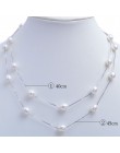 ASHIQI majątek 925 sterling silver naszyjnik 7-8mm prawdziwe naturalna perła słodkowodna naszyjnik White pearl biżuteria dla kob