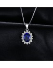 JewelryPalace 925 Sterling srebrne wisiorki naszyjnik owalny księżniczka Diana William wisiorek niebieski szafirowy wisiorek bez