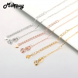 MoBuy 3 kolory dostępne 100% 925 srebrny łańcuch 18 cali 45 CM Link Chain z rozszerzonym łańcuchem do biżuterii dla mężczyzn i k