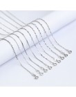 Klasyczny łańcuch podstawowy 100% 925 Sterling Silver karabińczyk regulowany naszyjnik łańcuch biżuteria dla kobiet 45 cm