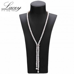 Hodowlane prawdziwe długi naszyjnik z pereł 100% prawdziwa perła słodkowodna naszyjnik moda biżuteria na prezent gorąca sprzedaż