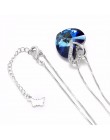 Warme Farben kryształ z Swarovski kobiety naszyjnik Fine Jewelry niebieski wisiorek w kształcie serca z kryształami naszyjnik pr