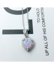 W kształcie serca w kształcie serca biały różowy niebieski Opal naszyjniki i wisiorki z sześciennych cyrkon 925 Sterling Silver 