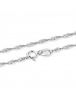 35 cm-80 cm cienkie 925 Sterling Silver Twisted singapur wody fala łańcucha Link naszyjniki kobiety dziewczyny dzieci dziecko bi