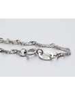 35 cm-80 cm cienkie 925 Sterling Silver Twisted singapur wody fala łańcucha Link naszyjniki kobiety dziewczyny dzieci dziecko bi