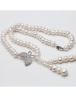 Naszyjnik z pereł słodkowodnych biżuteria ze srebra próby 925, prawdziwa perła festiwal naszyjnik kobiety biżuteria z frędzlami 