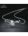 LAMOON 2018 nowy 2-kolory Plum Blossom kwiat S925 wisiorek naszyjnik 925-Sterling-Silver Fine Jewelry dla kobiety ślub LMNY008