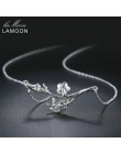LAMOON 2018 nowy 2-kolory Plum Blossom kwiat S925 wisiorek naszyjnik 925-Sterling-Silver Fine Jewelry dla kobiety ślub LMNY008