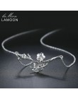 LAMOON 2018 nowy 2-kolory Plum Blossom kwiat S925 wisiorek naszyjnik 925-Sterling-Silver Fine Jewelry dla kobiety ślub LMNY008