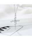 Róża i krzyż projekt 925 Sterling Silver wisiorek naszyjnik w stylu Vintage damski łańcuszek naszyjniki gotycka biżuteria akceso