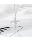 Róża i krzyż projekt 925 Sterling Silver wisiorek naszyjnik w stylu Vintage damski łańcuszek naszyjniki gotycka biżuteria akceso
